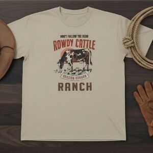 Rowdy Cattle Western Graphic Tee • Don’t Follow the Herd • Unisex Ranch Shirt